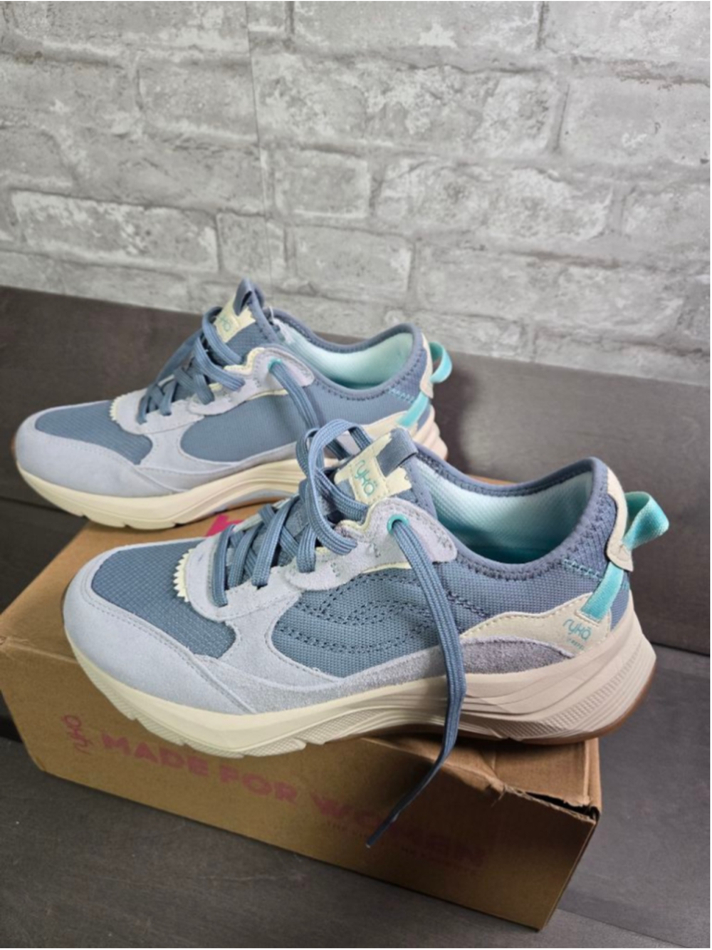 Women's Ryka Blue Beige Athletic Shoes Size 8 - Picture 3 of 13